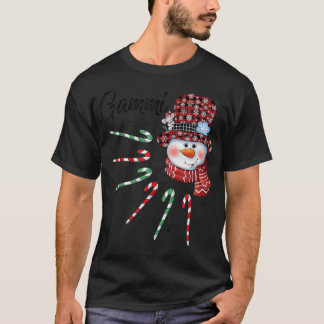 Camiseta Snowman Gammi Candy Cane Red Xadrez presentes de N