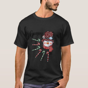 Camiseta Snowman Gammy Candy Cane Red Xadrez presentes de N
