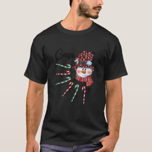 Camiseta Snowman Gma Candy Cane Red Xadrez presentes de Nat