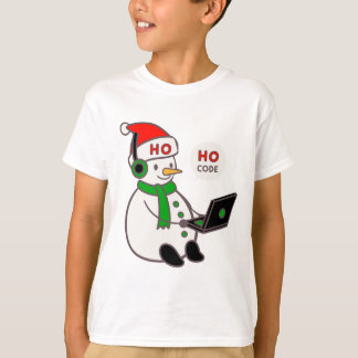 Camiseta Snowman Hacker Ho Ho Code Christmas Tee