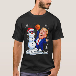 Camiseta Snowman Joga Basquete Com Uma Grande Fundição De N