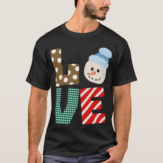 Camiseta Snowman Love vintage (Frente)