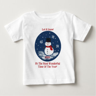 Camiseta Snowman Maravilhoso Ano de PERSONALIZAÇÃO