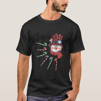 Camiseta Snowman Memaw Candy Cane Red Xadrez presentes de N