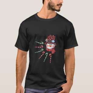 Camiseta Snowman Memes Candy Cane Red Xadrez presentes de N