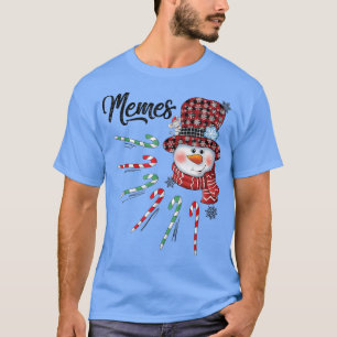 Camiseta Snowman Memes Candy Cane Red Xadrez presentes de N