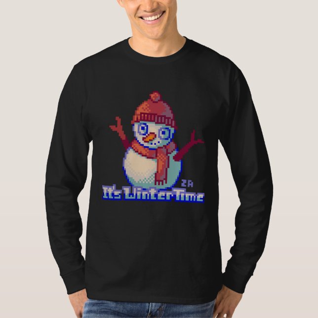 Camiseta Snowman, Pixel Art (Frente)