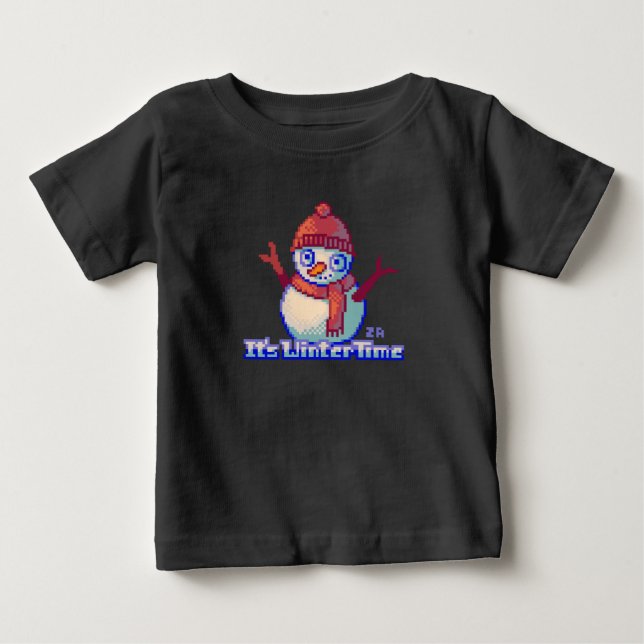 Camiseta Snowman Pixel Art (Frente)