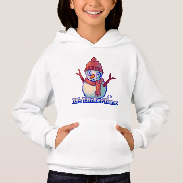 Camiseta Snowman PixelArt, Pixel Art, sweater (Frente)