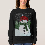 Camiseta Snowman Red Beanie Ugly Christmas Sweater<br><div class="desc">Homem de neve super fofo e alegre com um gorro vermelho e cachecol verde; parado diante de um pinheiro para dar neve. Costume Feliz Natal e tipografia de Feliz ano novo, faça deste suéter uma roupa fantástica para a sua festa de Natal Feia. Torne-o engraçado, faça-o único. Esta ilustração foi...</div>