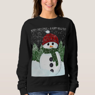 Camiseta Snowman Red Beanie Ugly Christmas Sweater