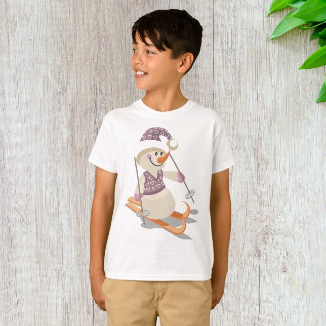 Camiseta Snowman Skiing (Criador carregado)