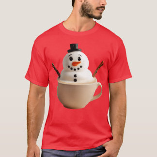 Camiseta Snowman Snow Winter Cappuccino Snowpuccino funny
