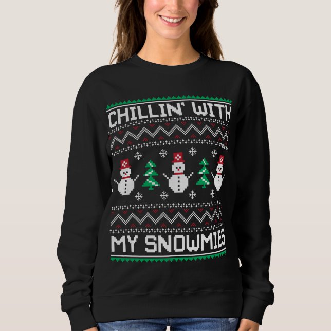 Camiseta Snowman Snowmies Ugly Christmas Sweater (Frente)