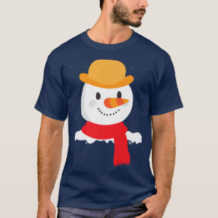 Camiseta Snowman Sorrindo Face Cenoura Nose Engraçado Neve