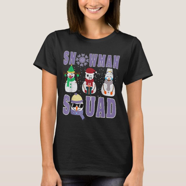 Camiseta Snowman Squad Funny Family Matching, Teacher And S (Frente)