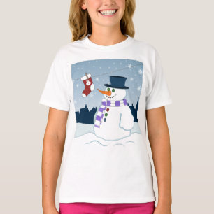 Camiseta Snowman & Stocks de Natal