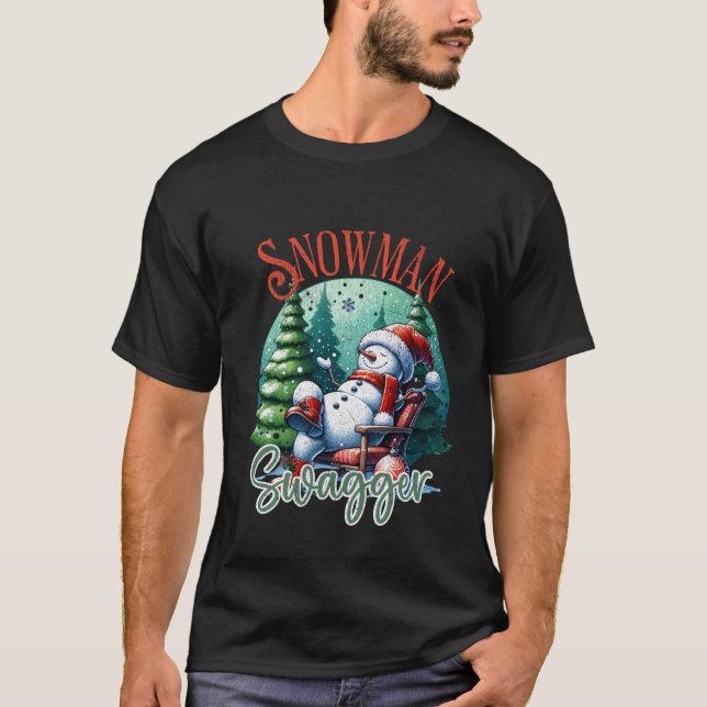 Camiseta Snowman Swagger Véspera de Natal (Frente)