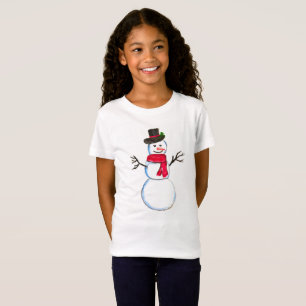 Camiseta Snowman watercolor Festivo Xmas Festivo Inverno bo
