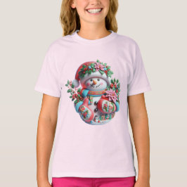 Camiseta Snowman with Poinsettias, Christmas, Author Natas