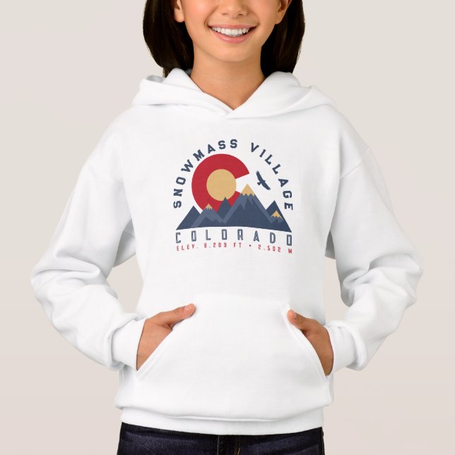 Camiseta Snowmass Colorado Flag Retro Sunset Ski Souvenirs (Frente)