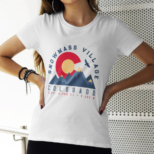 Camiseta Snowmass Colorado Flag Retro Sunset Ski Souvenirs