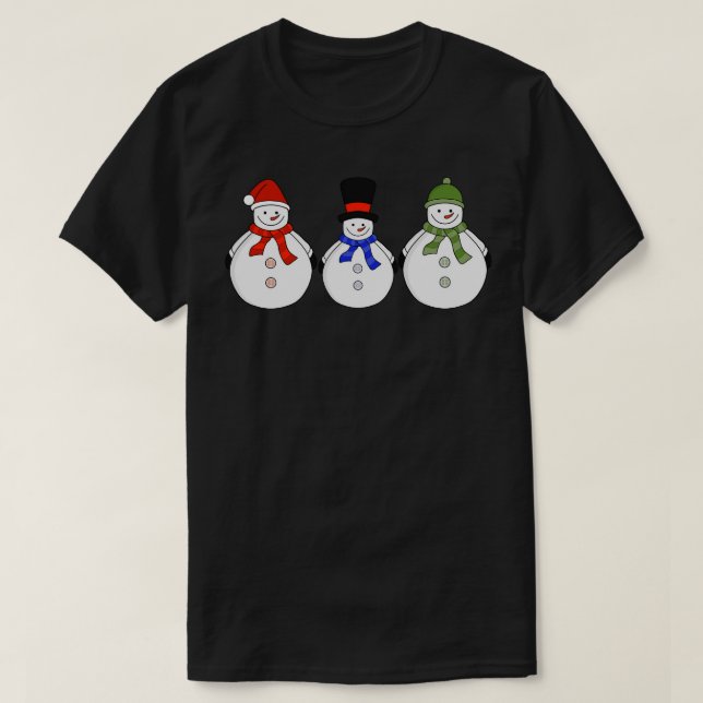 Camiseta Snowmen Winter veio (Frente do Design)