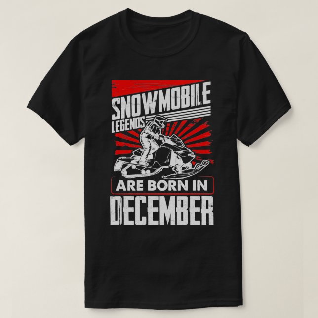 Camiseta Snowmobile Birthday Snowmobile Legends Nascer Em D (Frente do Design)