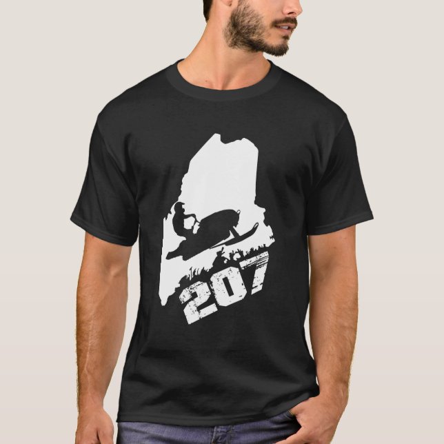 Camiseta Snowmobile do Estado do Maine 207 (Frente)
