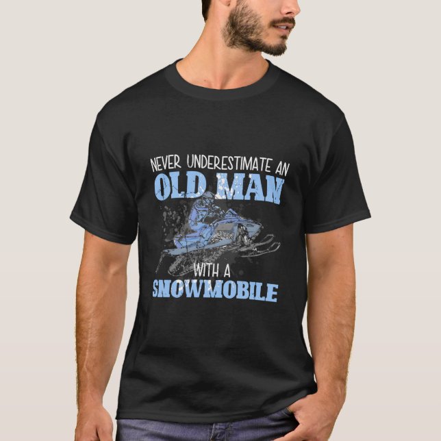 Camiseta Snowmobile Gear Old Beard Snowmobile Helmet Snowmo (Frente)