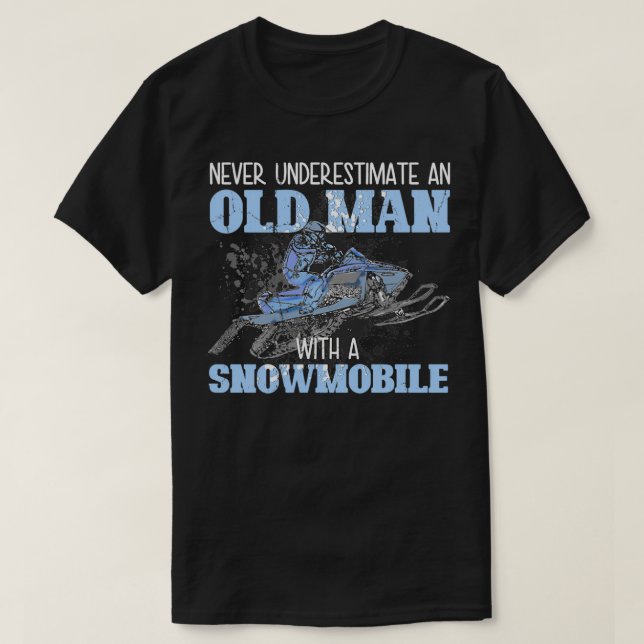 Camiseta Snowmobile Gear Old Man Beard Snowmobile Helmet Sn (Frente do Design)