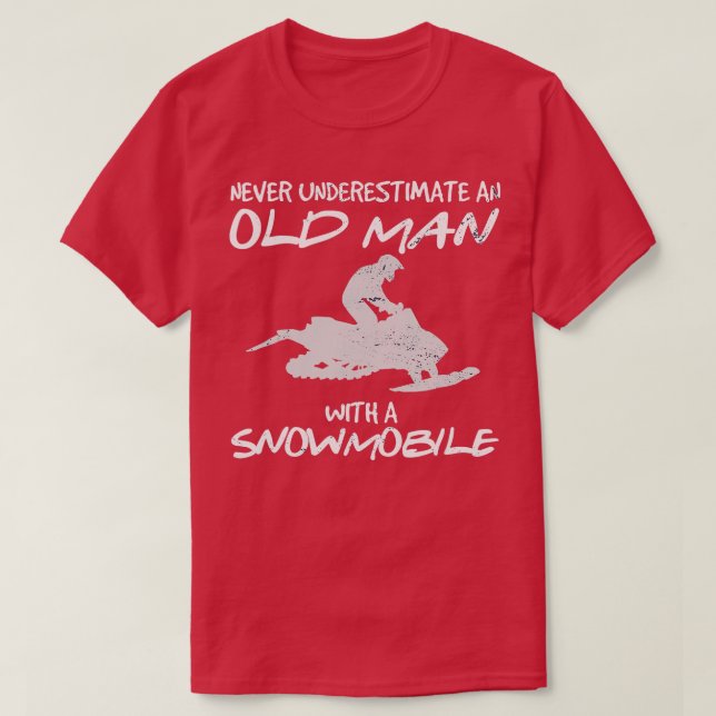 Camiseta Snowmobile Gear Old Man Beard Snowmobile Helmet Sn (Frente do Design)