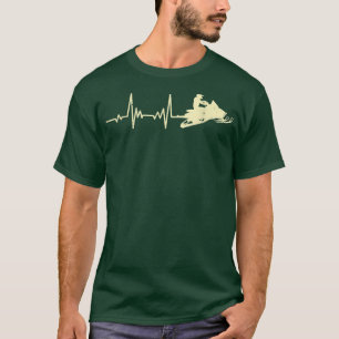 Camiseta Snowmobile Heartbeat Frequência Cardíaca Snowmobil