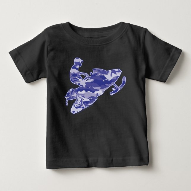Camiseta Snowmobile na Camuflagem Azul (Frente)