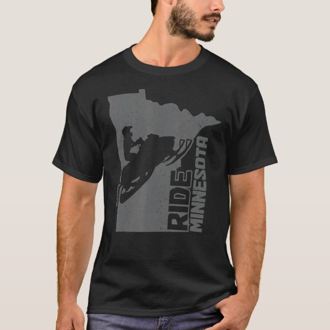 Camiseta Snowmobile Ride Minnesota Snowmobiling Motor Sled (Frente)