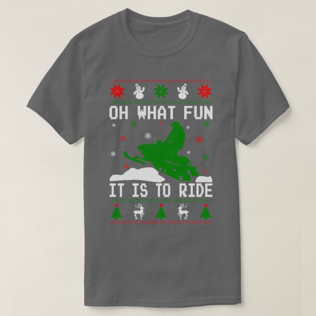 Camiseta Snowmobile Ugly Christmas (Frente do Design)