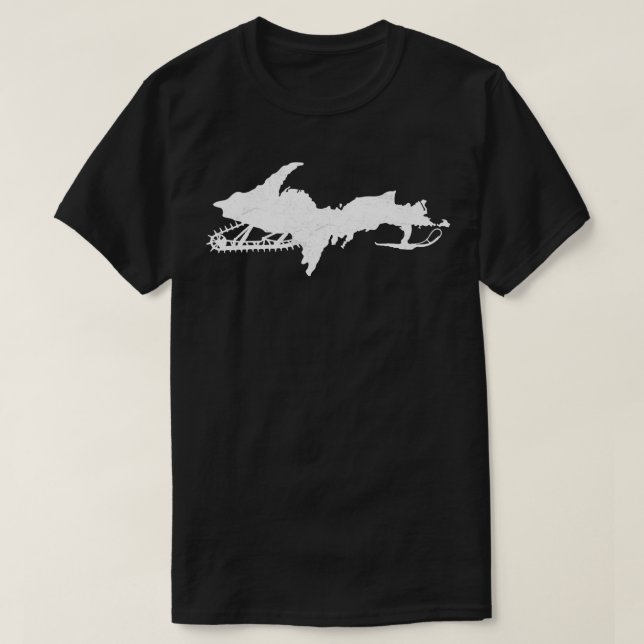 Camiseta Snowmobile Upper Michigan UP Upper Peninsula (Frente do Design)