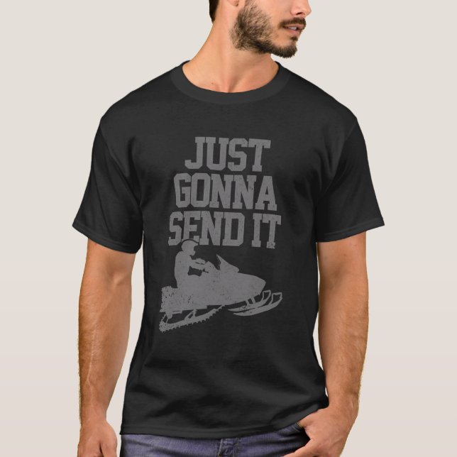 Camiseta Snowmobile Vai Enviar Um Motor Engraçado Gif (Frente)