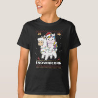 Snownicorn Unicorn Lama Natal Animais de inverno