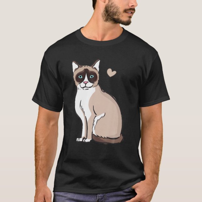 Camiseta Snowshoe Cat Engraçado (Frente)