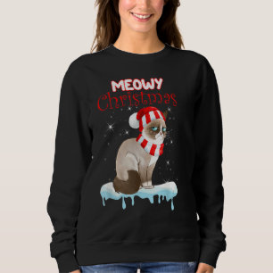 Camiseta Snowshoe Cat Santa Hat Engraçado Natal Apresenta C