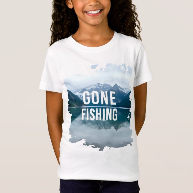 Camiseta Snowy Mountain Lake Partiu a Pesca (Frente)