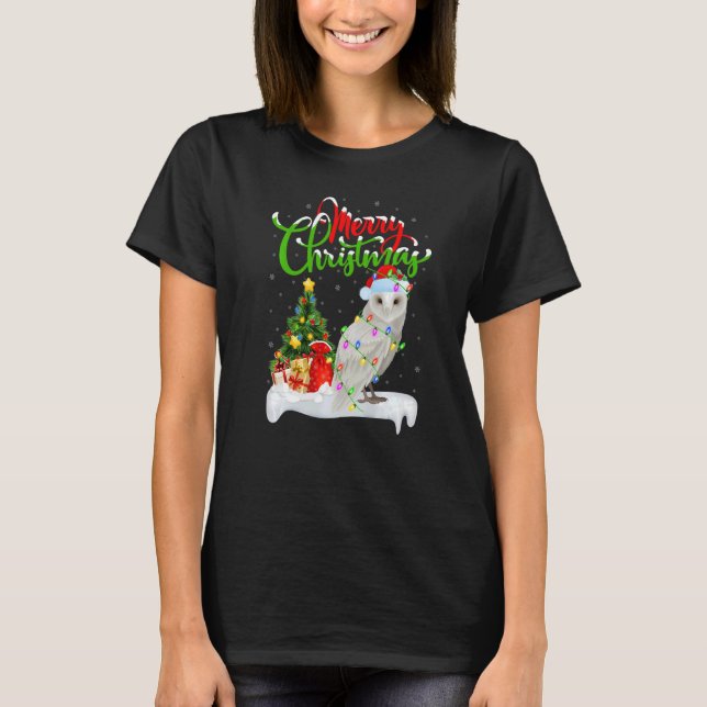 Camiseta Snowy Owl Bird  Xmas Decorations Snowy Owl Christm (Frente)