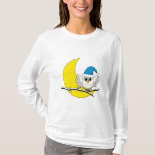 Camiseta Snowy Owl em Nova Lua Noite de inverno