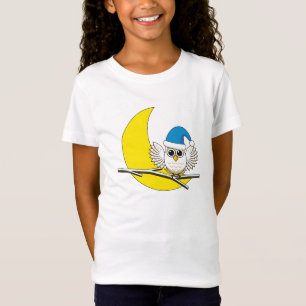 Camiseta Snowy Owl em Nova Lua Noite de inverno