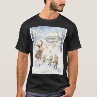 Camiseta Snowy Reindeer Frolic