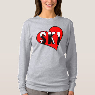 Camiseta Snowy Ski Heart
