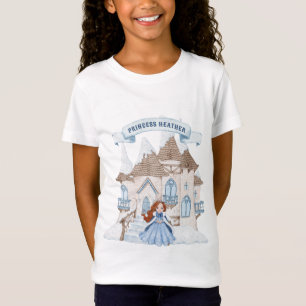 Camiseta Snowy Winter Red Haired Princess Castle Birthday
