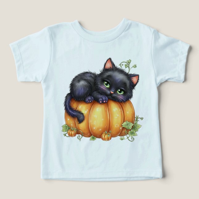 Camiseta Só andando por aí, Gatinho Descansado Em Pumpkin (Design frontal)