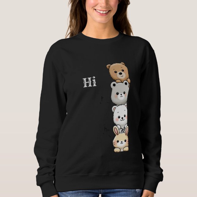 Camiseta “Só Aparecendo para Dizer Oi” “Amigos Peek-a-Boo”  (Frente)
